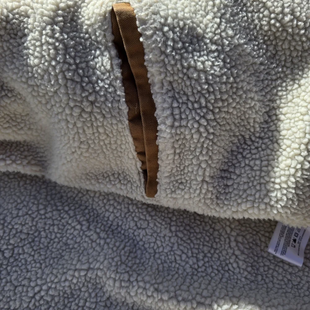 Woolrich Jacket Mens Size XL Trucker Brown Canvas Sherpa lined Corduroy Collar - Picture 7 of 11